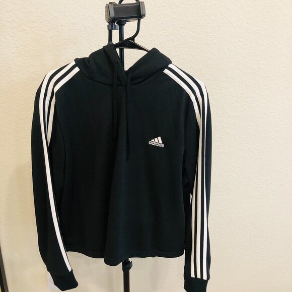 Adidas Essentials 3 - Stripe Crop Hoodie - Picture 6 of 6